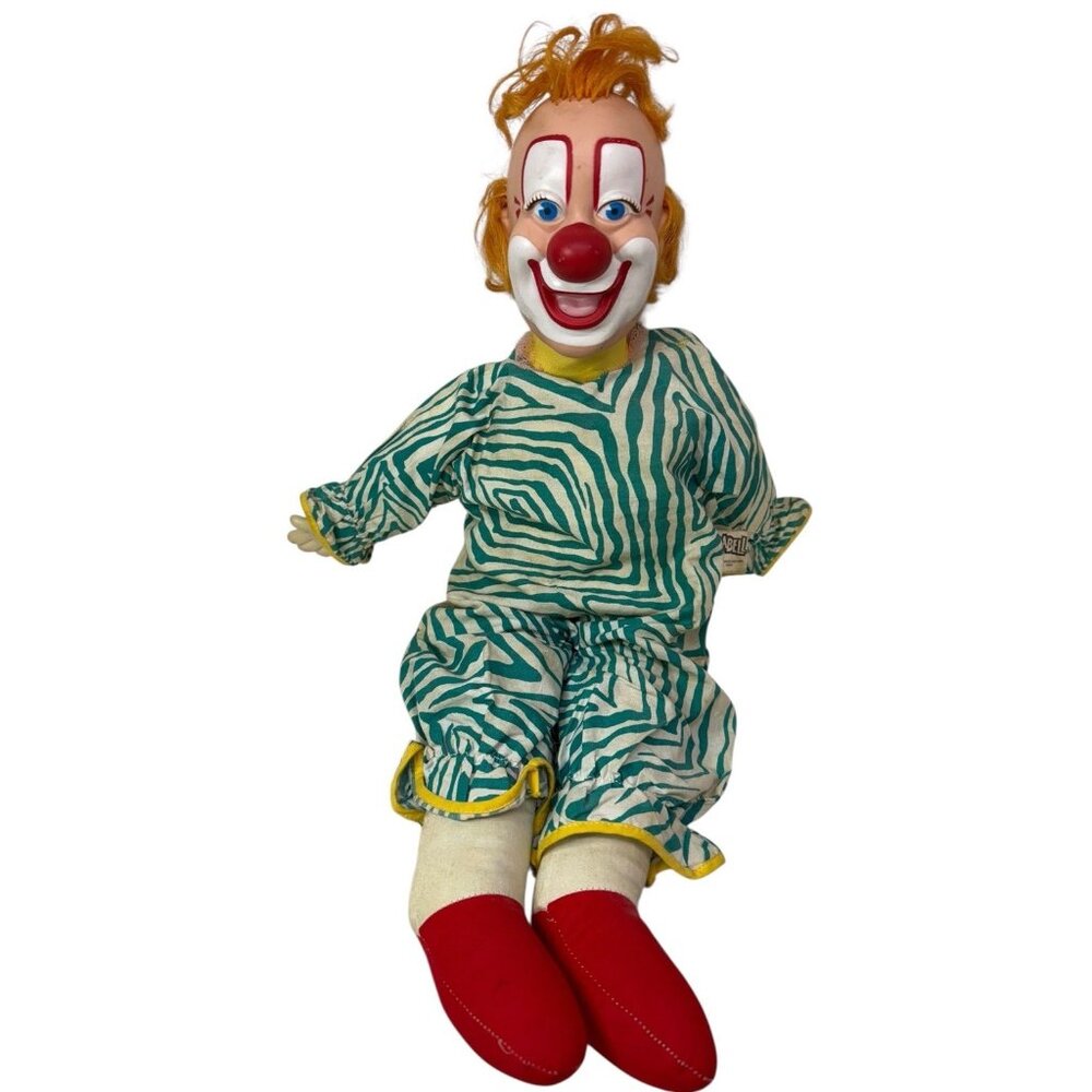 Vintage 1977 Howdy Doody Clarabell 21" Stuffed Doll Vinyl Rubber Head Goldberger